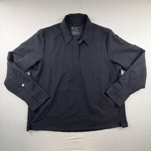 FIGS Technical Nala Scrub Top woman's XL Black Long Sleeve W21SW1056 #0085